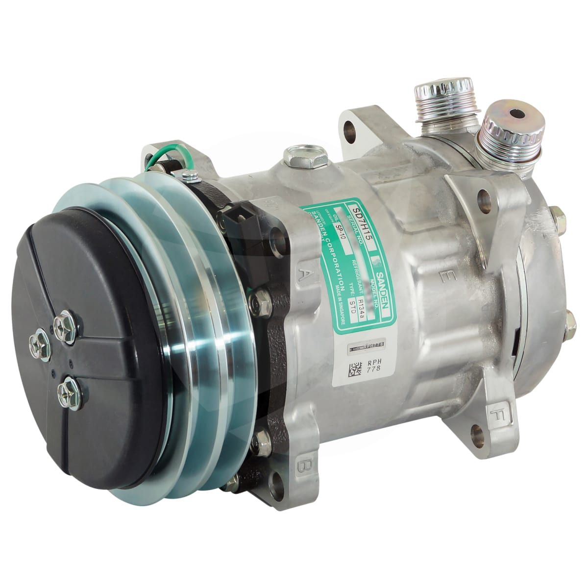 COMPRESSOR, SANDEN, SD7H15 A935, 24V, 2A, 132MM, VERT TUBEO, R134A